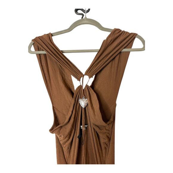 MANURI Eleni Maxi Dress Ruched Cutout Vacation Party Sexy Evening Stretchy M - Picture 7 of 13